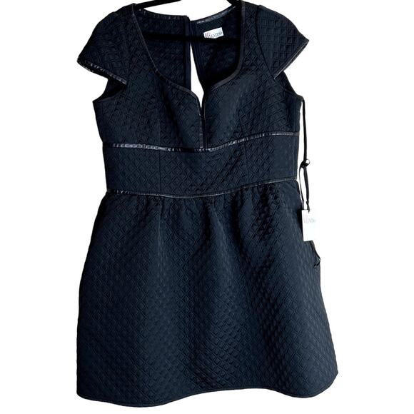 Red Valentino Mini Dress Women Size 10 Black Quilted...